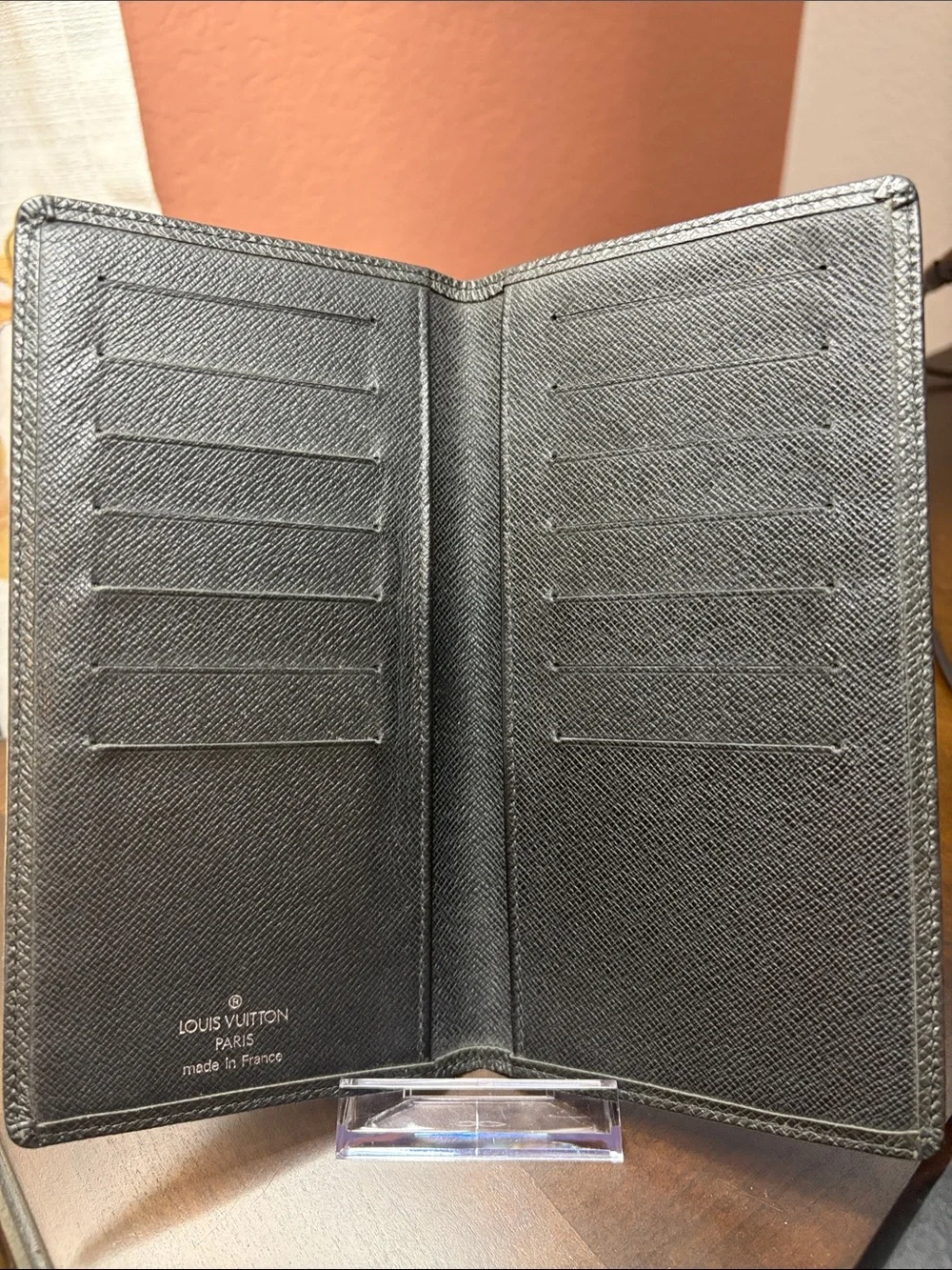 Louis Vuitton Black Textured Long Wallet